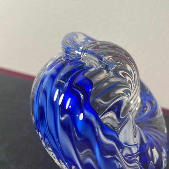 Schmidt Rhea Ocean Wave Spiral Twist Art Glass Paperweight Signed - Picture 12 of 12
